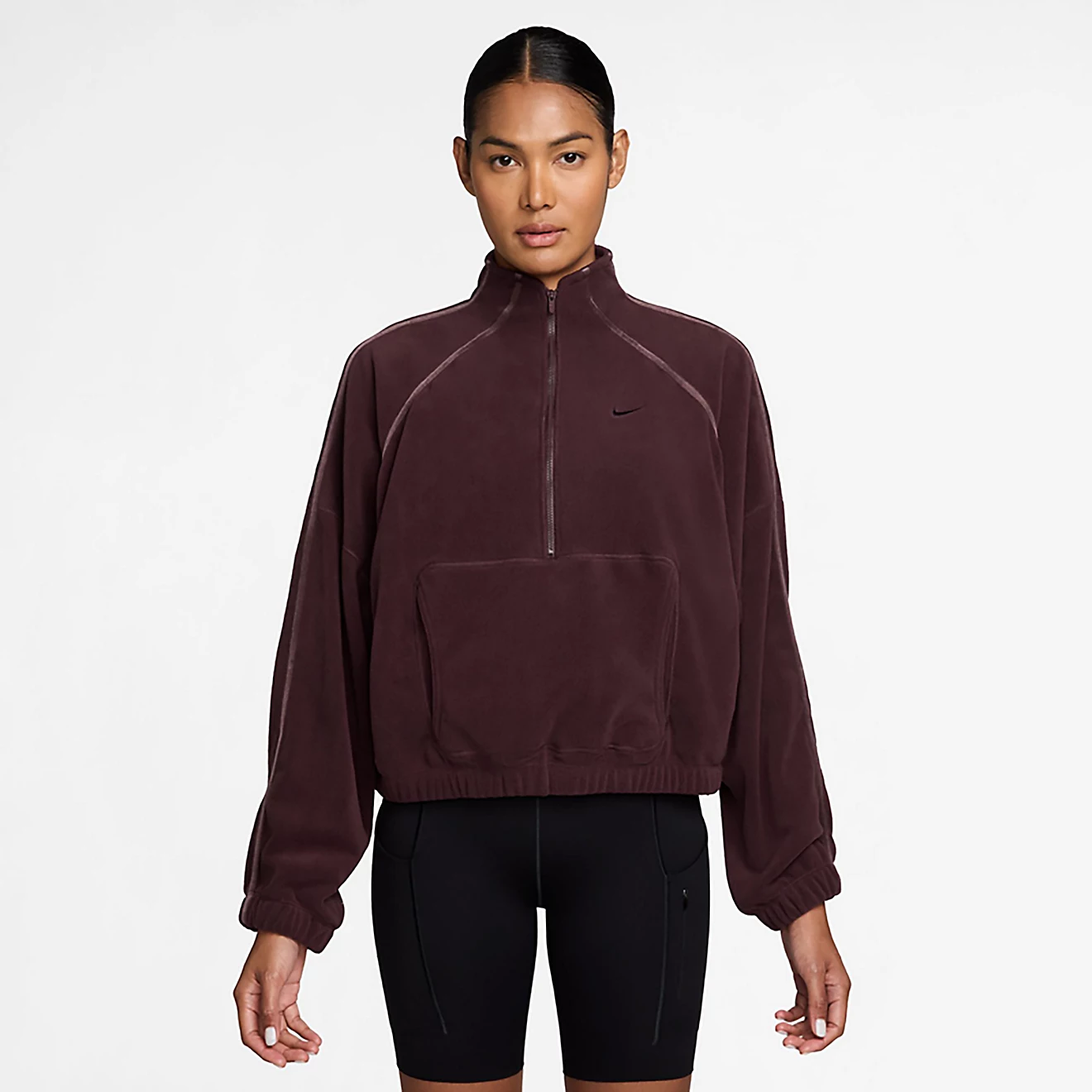 NIKE Women's Thermal 1/2-Zip BURGUNDY CRUSH/BURGUNDY ASH