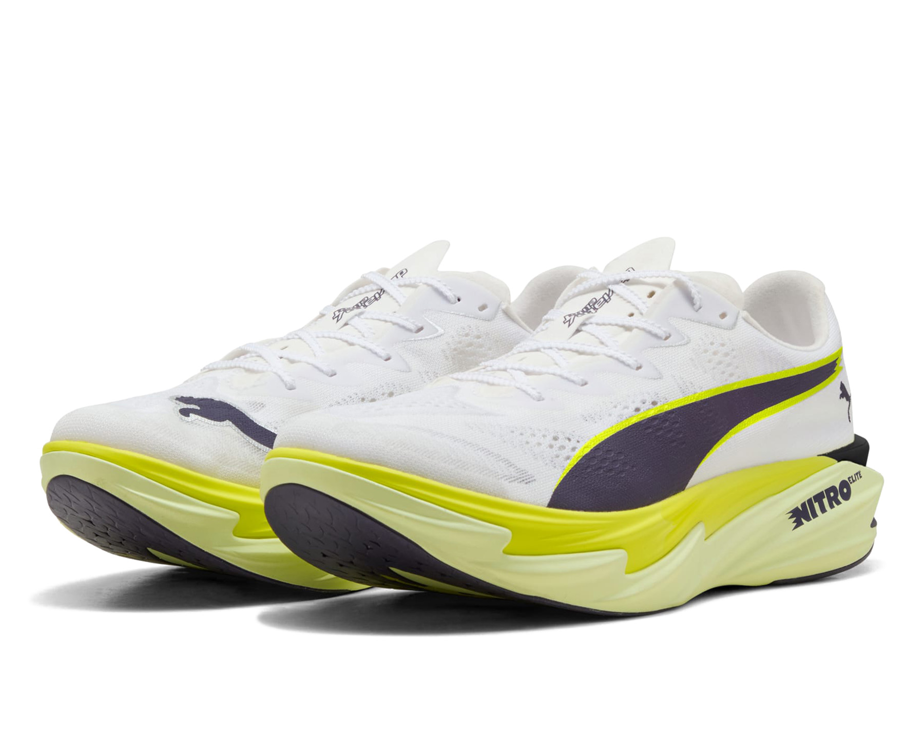 PUMA MEN'S DEVIATE NITRO ELITE 4 PUMA WHITE-APPLE SPRITZ-LUX LIME