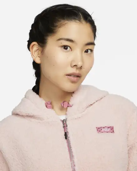 NIKE W Full Zip Hoodie Pink Oxford/Desert Berry