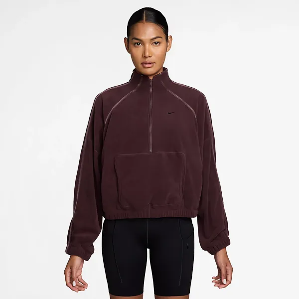 NIKE Women's Thermal 1/2-Zip BURGUNDY CRUSH/BURGUNDY ASH