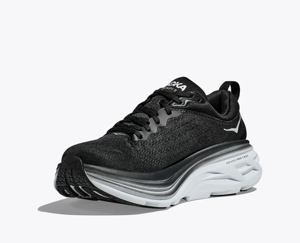 HOKA Men's Bondi 8 BLACK / WHITE
